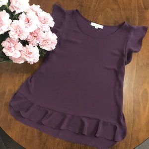 Plum LOFT Chiffon Blouse